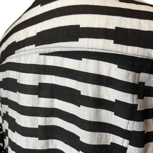 Dor Dor Couture Button Front, Bell Sleeve Black White Top Jacket Size Medium - Picture 6 of 13